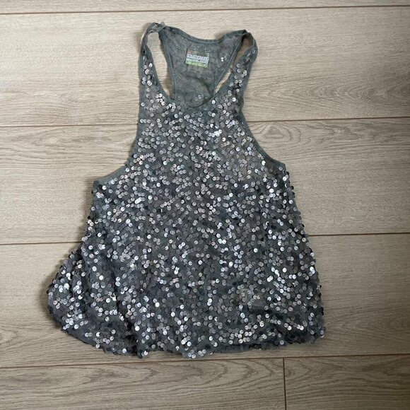 Free People Tops - Intimately By Free People Sequin Tank Top Silver Grey S